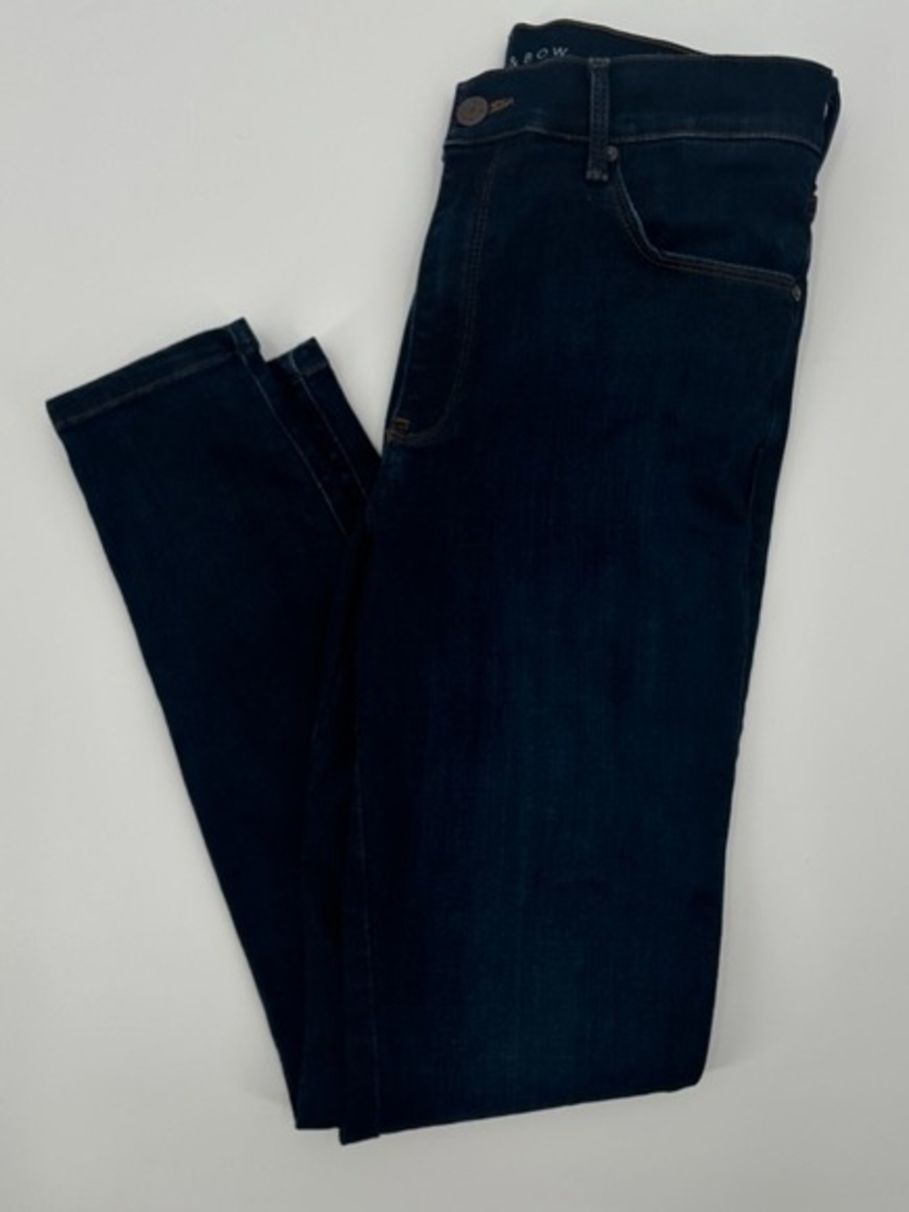 Dark Blue Women's Stretch High-Rise Jeans - Picture 2 of 4